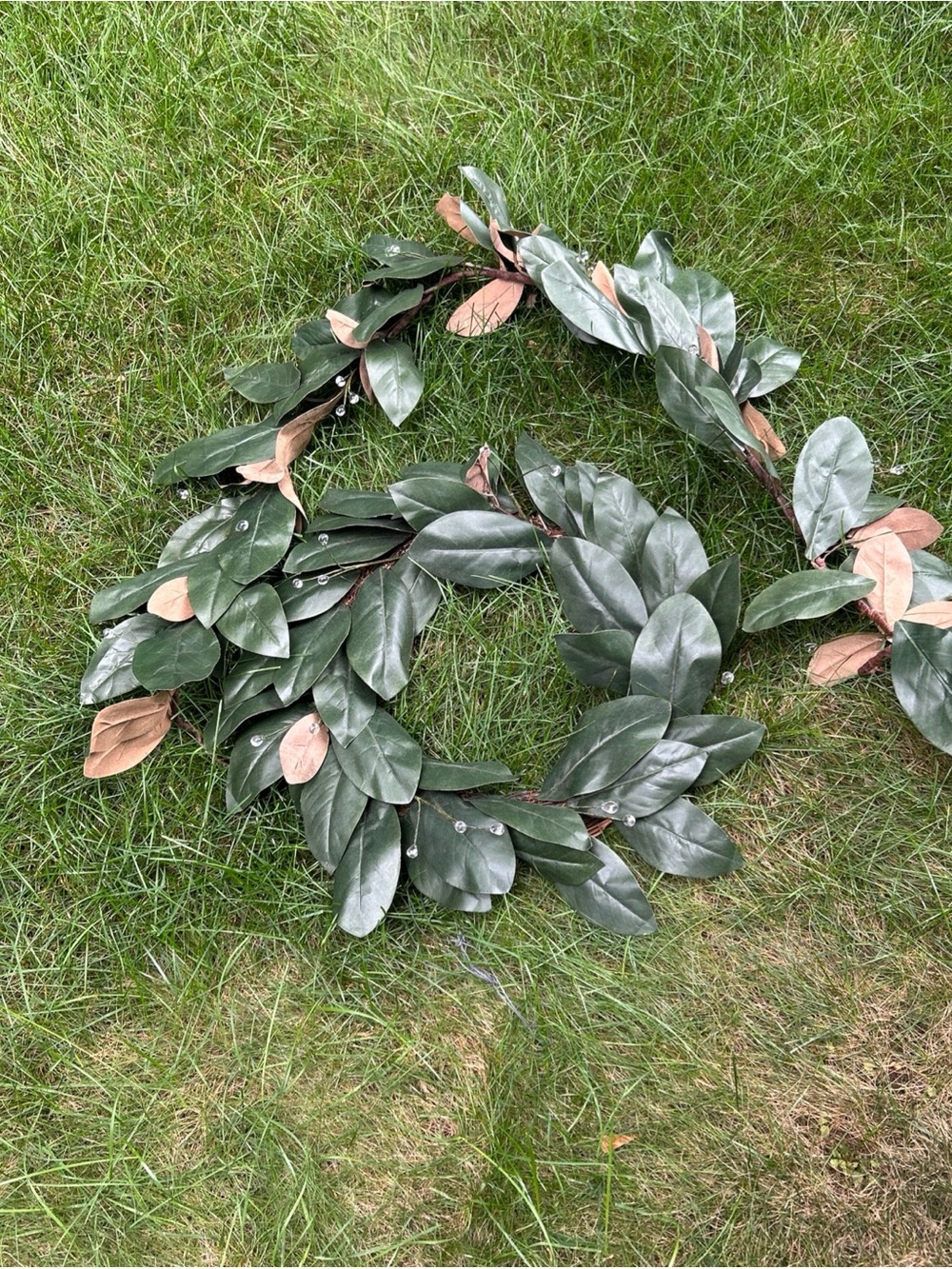 Pottery Barn Faux Magnolia  Garland  and wreath  Christmas